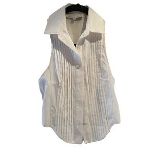 Fleur du mal. Silk back, cotton front. Semi cropped tuxedo style tank top. Xs